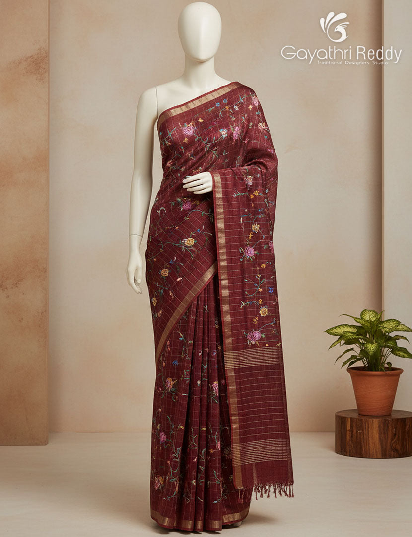 KHADI SILK WORK SAREE-KSW10