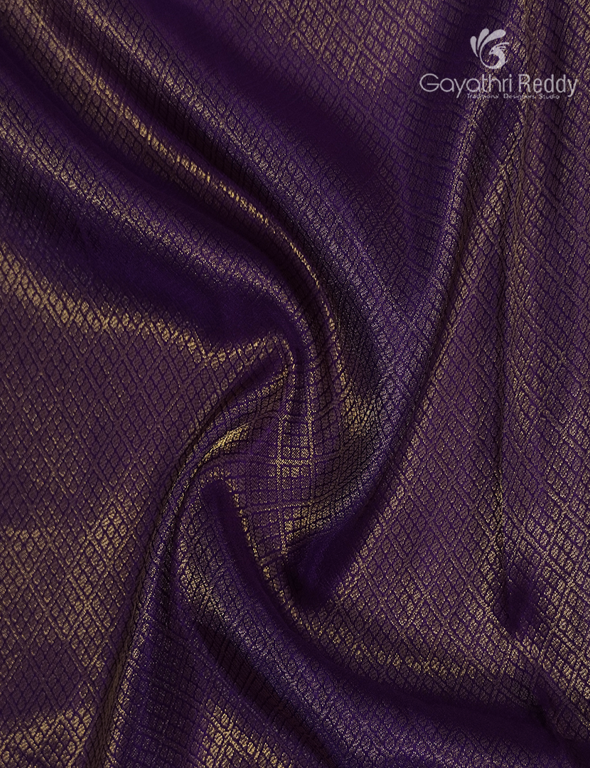 Semi Mysore Silk Saree in Deep Violet and Orange