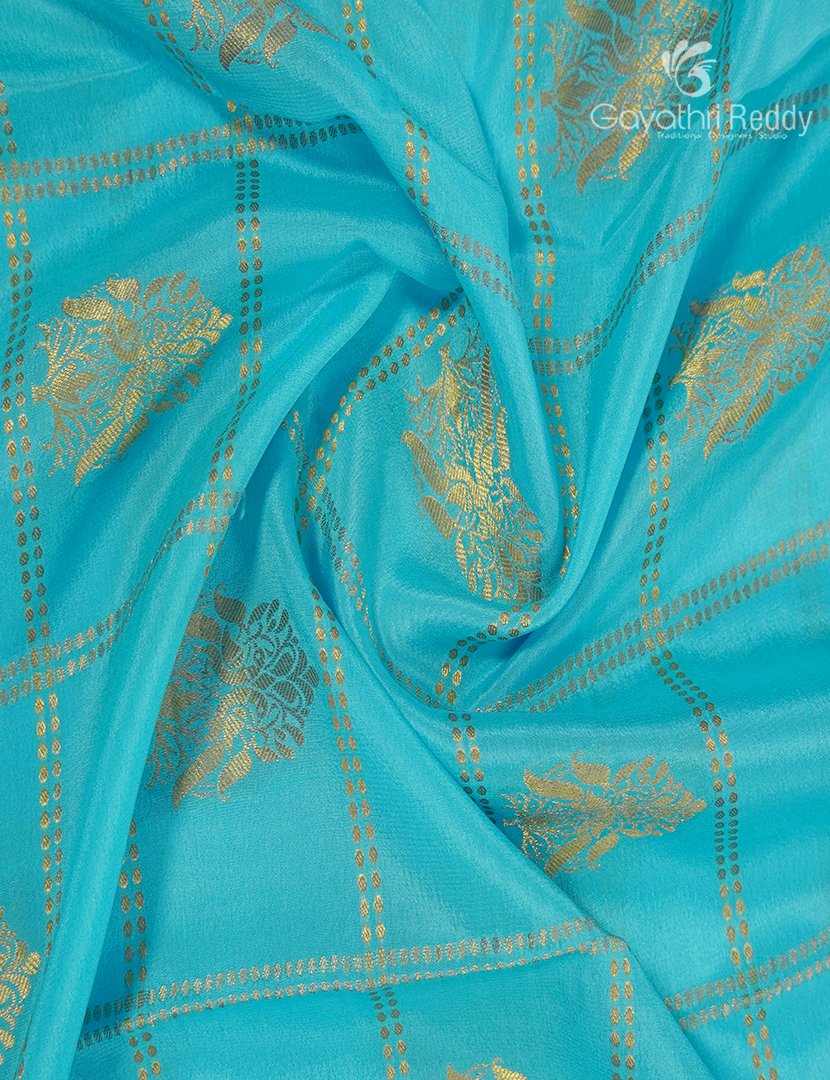 Pure Mysore Silk Saree in Sea Blue