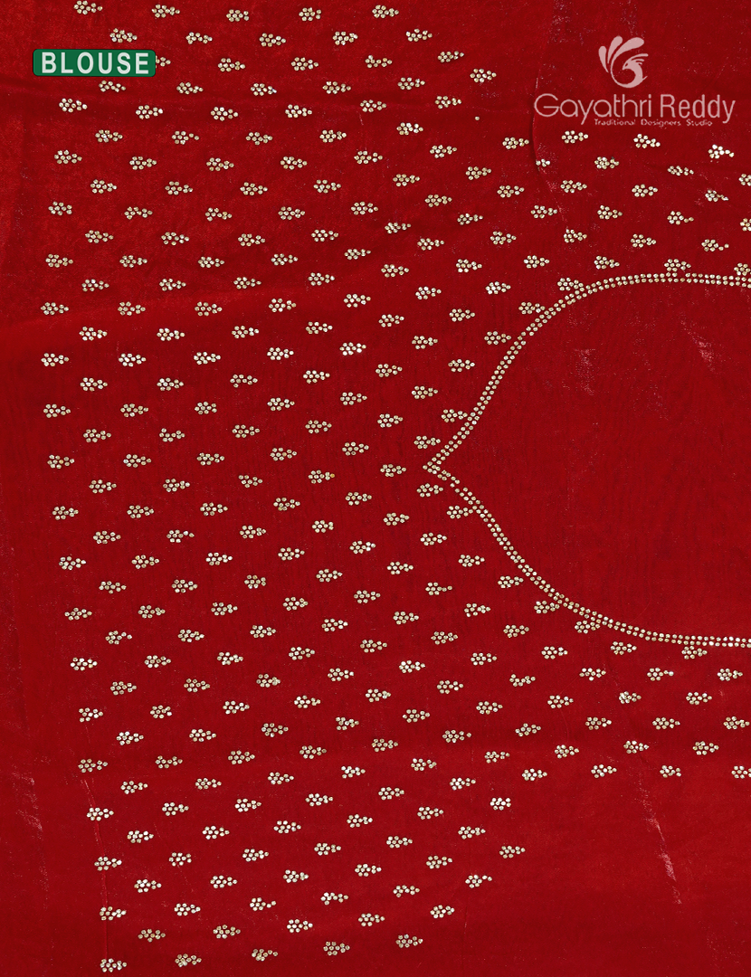 Organza Fancy Saree in Deep Red