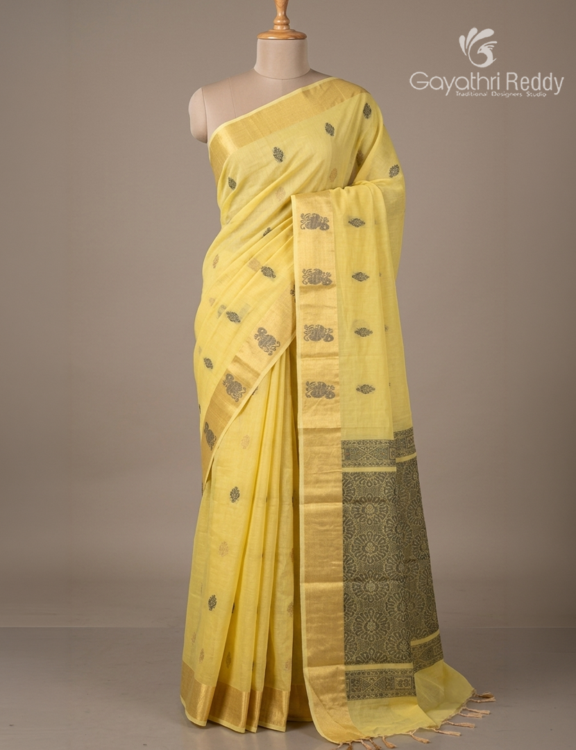 Pure Kanchi Cotton Saree in Cream