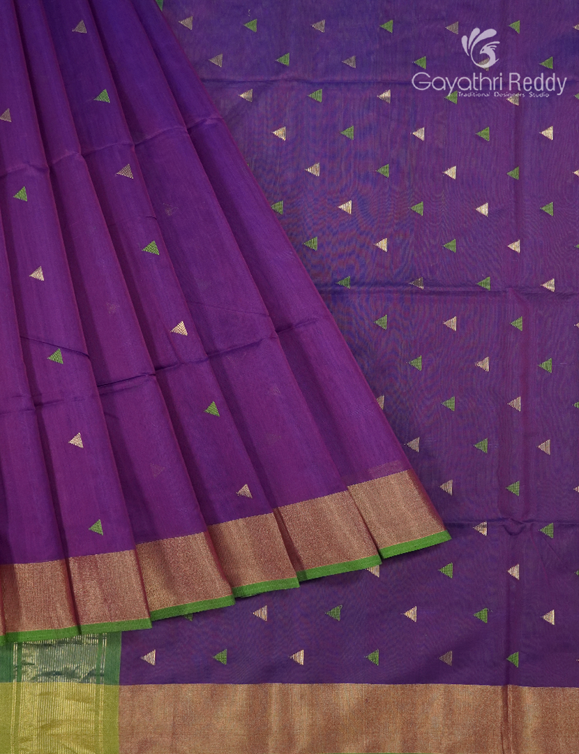 Pure Chanderi Sico Saree in Purple