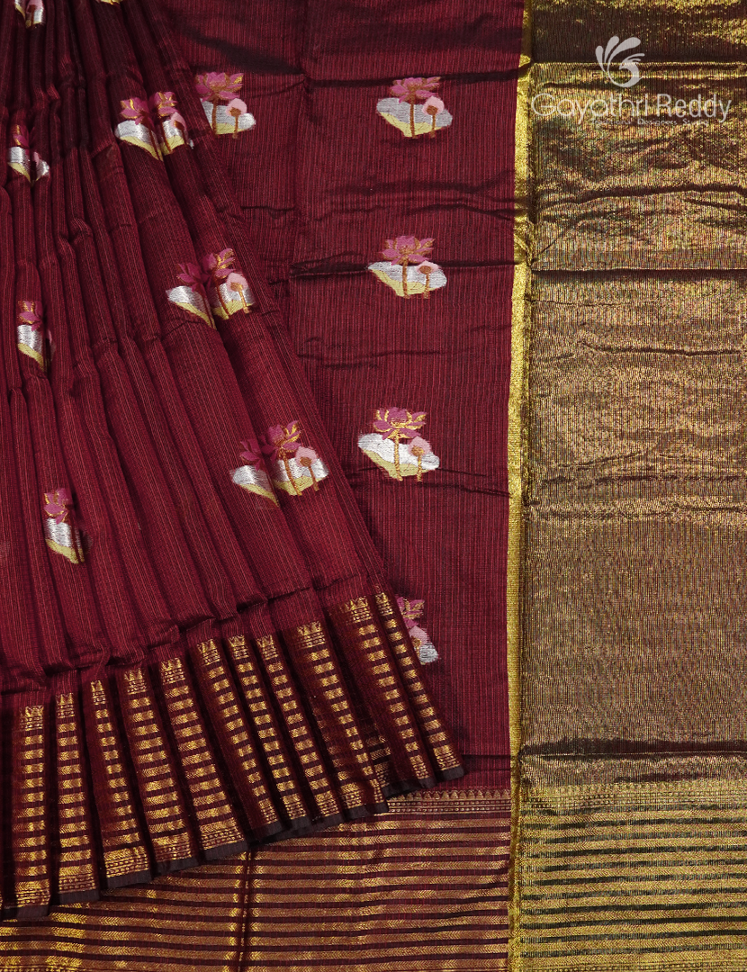 Pure Silk Kota Saree in Maroon