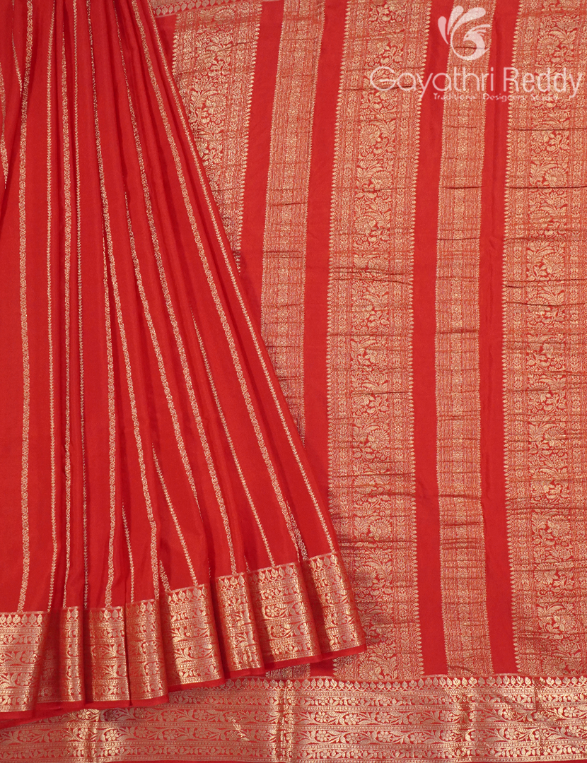 SEMI MYSORE CRAPE SAREE-SMC357