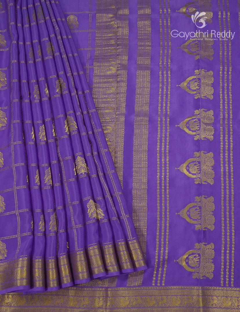 Pure Mysore Silk Saree in Purple