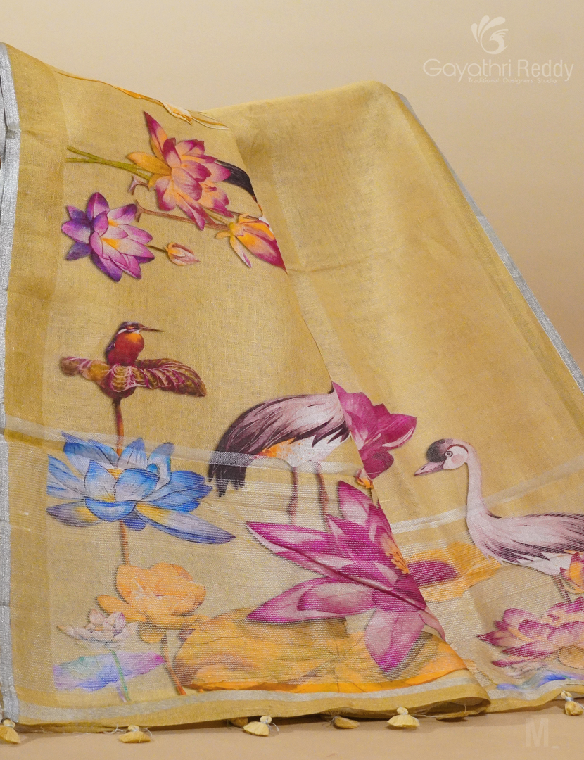 PURE LINEN SAREE-L1327