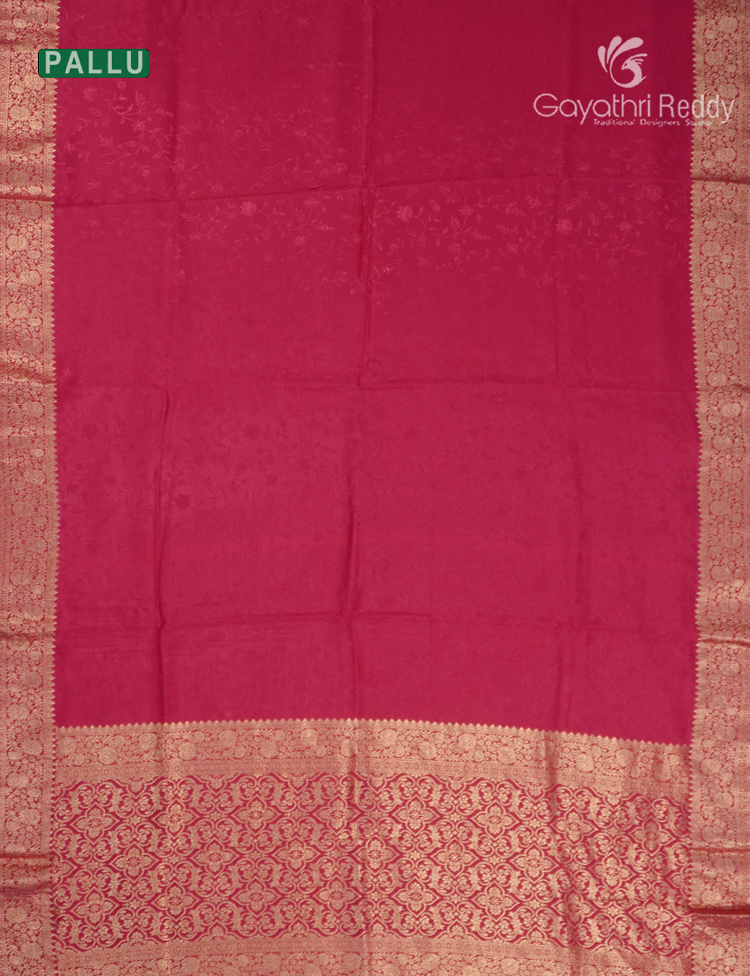 Semi Mysore Crepe Saree in Rani Pink