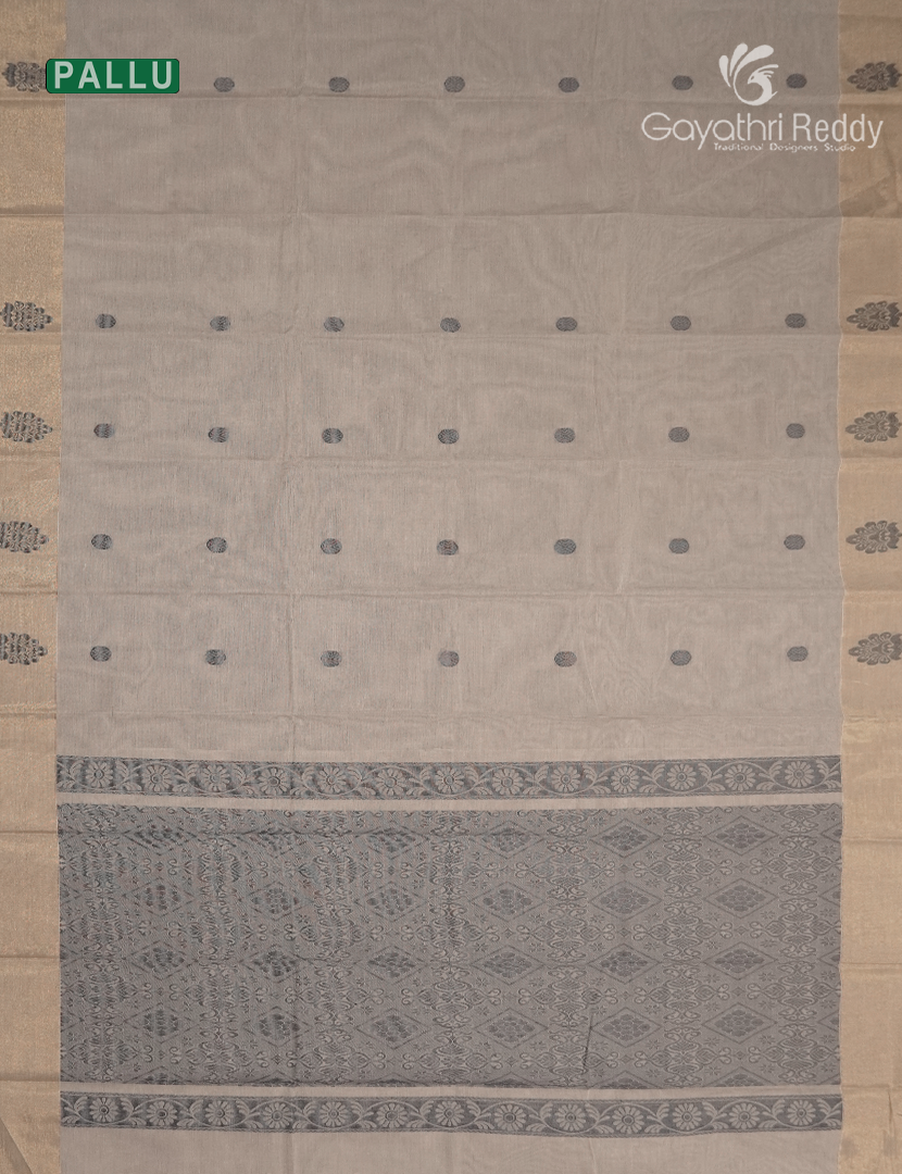 Pure Kanchi Cotton Saree in Pastel Grey