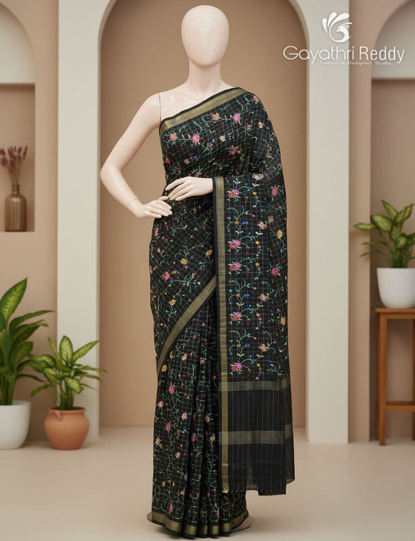 KHADI SILK WORK SAREE-KSW12