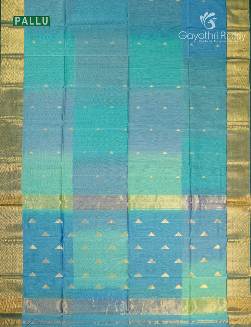 Pure Chanderi Sico Saree in Pastel Sea Green