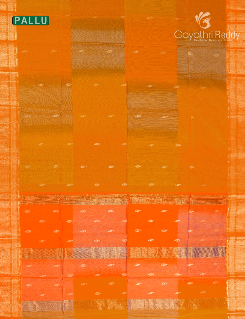 Pure Chanderi Sico Saree in Orange