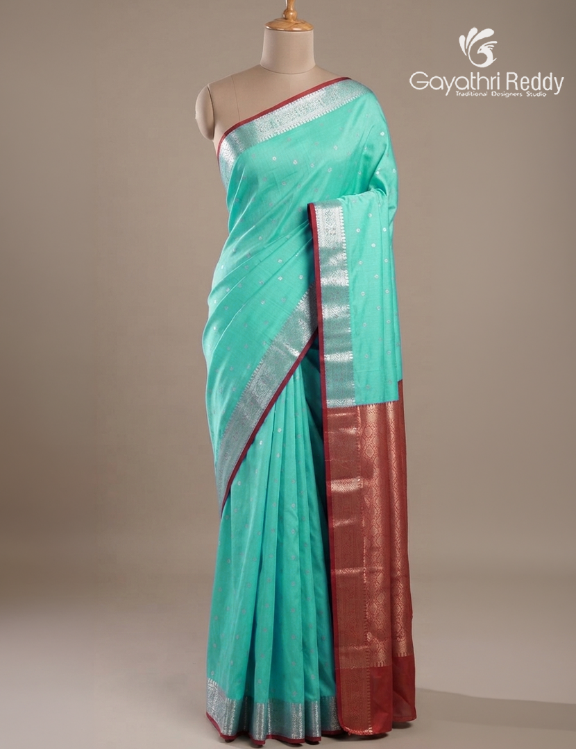 Semi Banaras Katan Silk Saree in Sky Blue