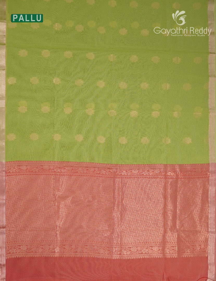 Kanchipuram Sico Saree in Light Green and Peach
