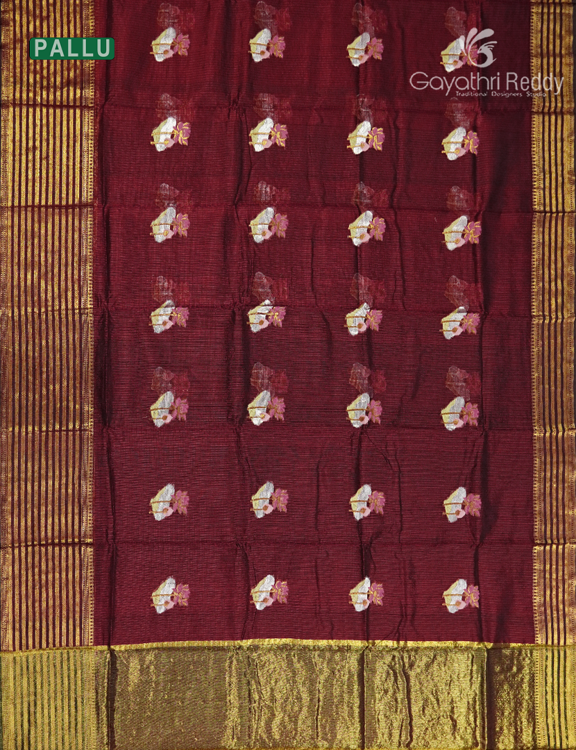 Pure Silk Kota Saree in Maroon