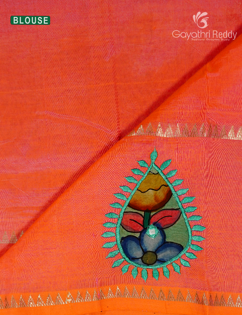 Pure Mangalagiri Langa Voni Set in Peach