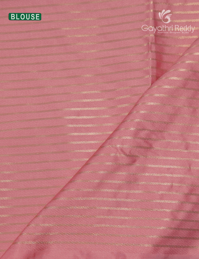 Banaras Kota Lehanga Set in Tangarine and Baby Pink