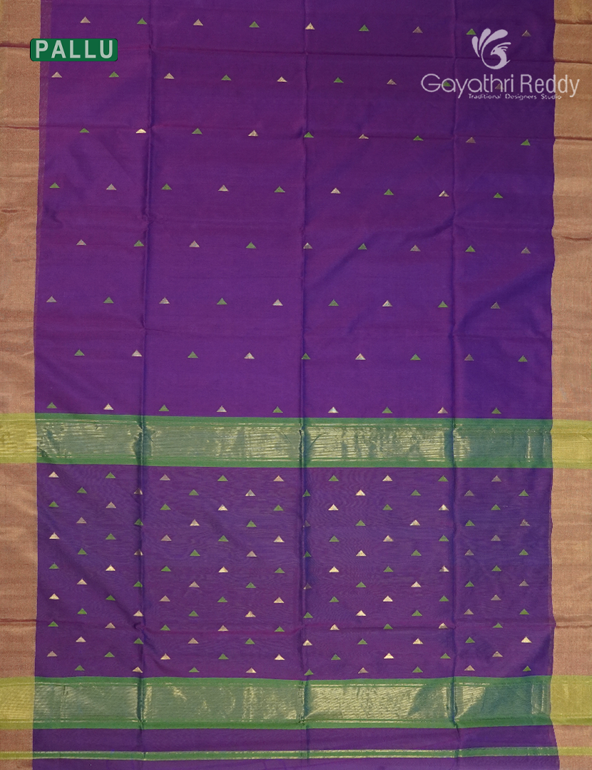 Pure Chanderi Sico Saree in Purple
