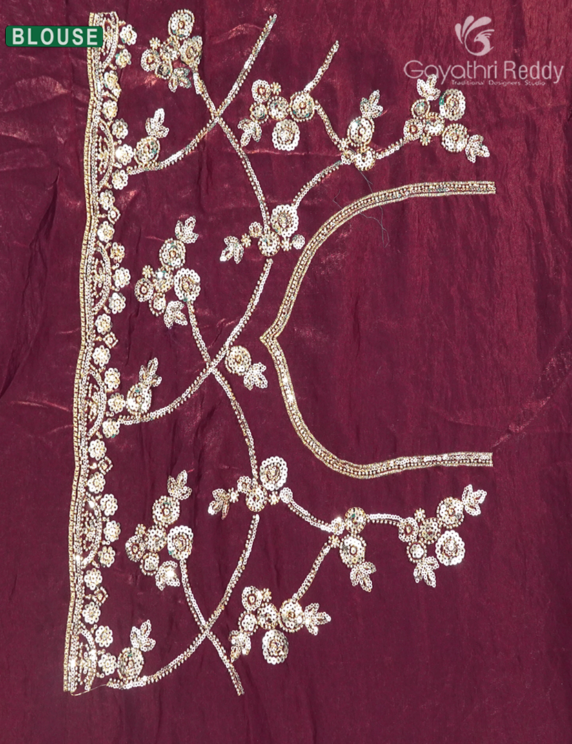 Tissue Fancy Saree in Maroon