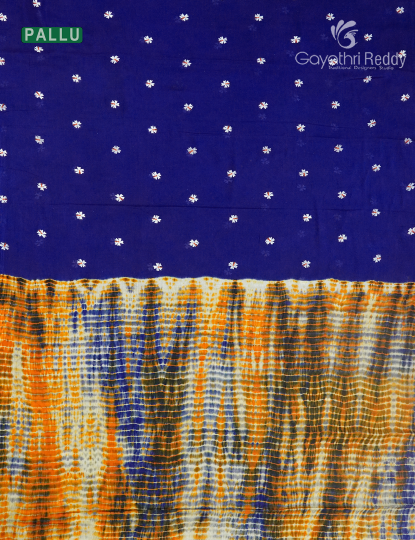 Pure MulMul Cotton Saree in Deep Royal Blue