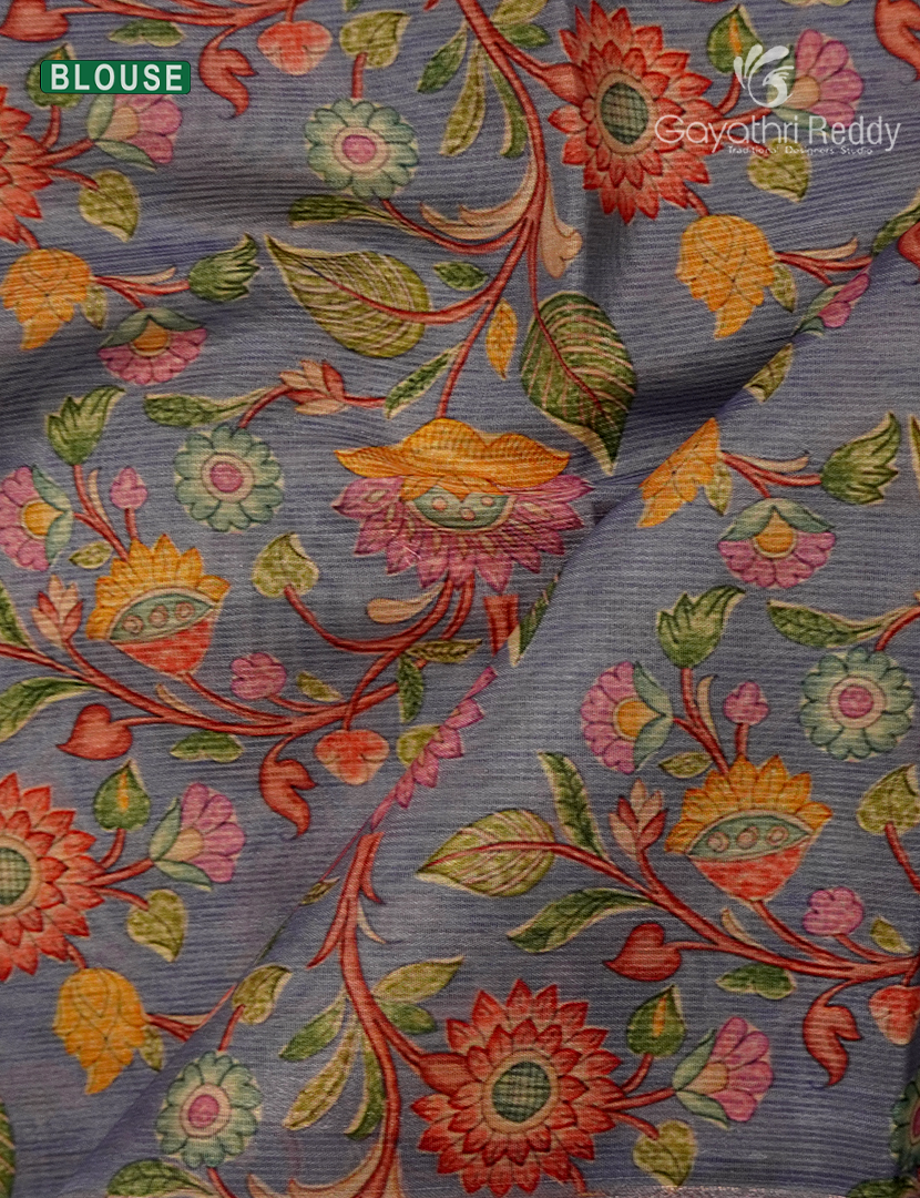Silk Kota Saree in Onion Pink and Grey