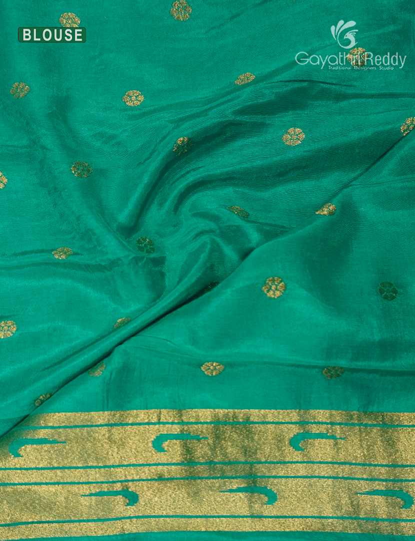 Pure Satin Silk Saree in Sea Foam Green