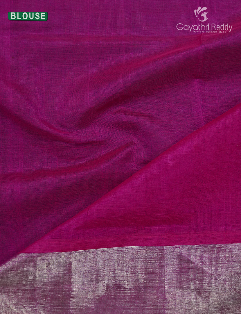 Pure Arani Sico Saree in Deep Purple and Hot Pink