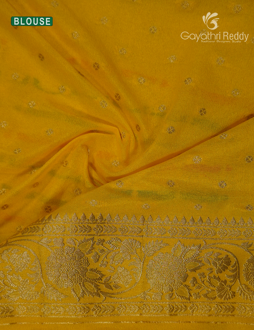 Banaras Georgette Saree in Yellow