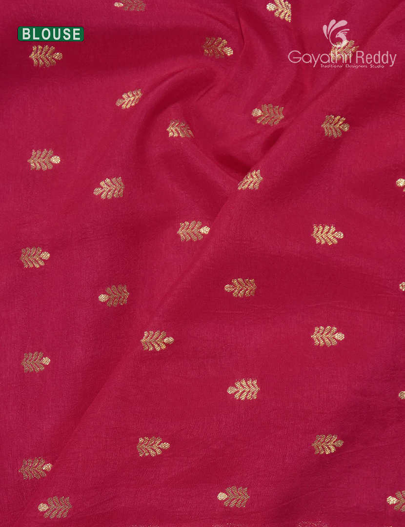 Semi Mysore Crepe Saree in Rani Pink