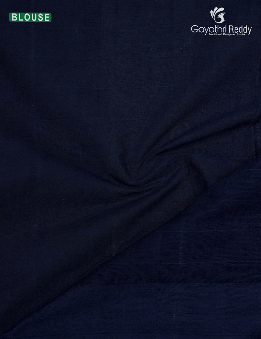 Pure Kanchi Cotton Saree in Baby Pink and Navy blue