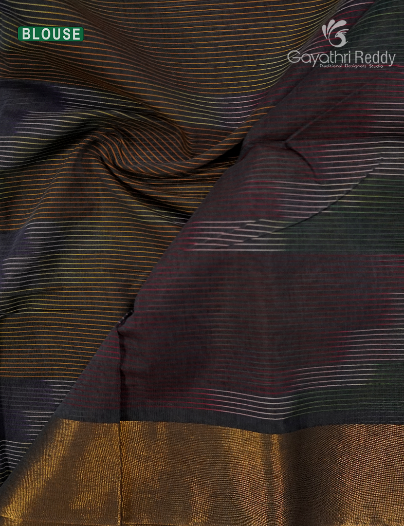 Semi Ikat Sico Saree in Grey