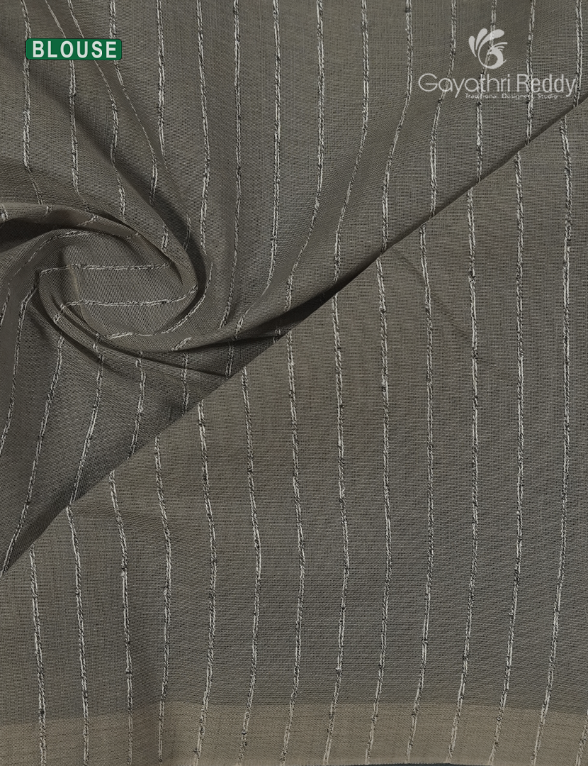 Pure Handloom Cotton Saree in Grey