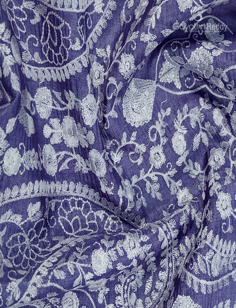 Pure Desi Tussar Fancy Saree in Deep Denim Blue