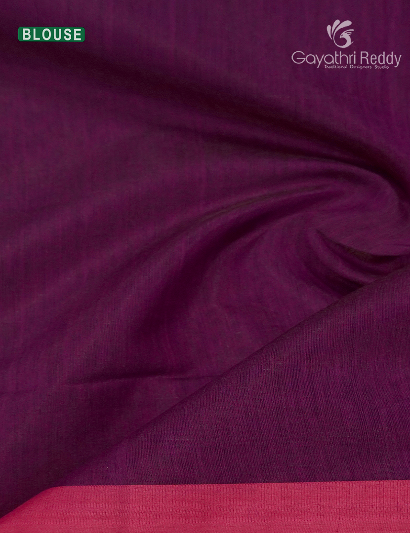 Pure Jamdani Kora Saree in Wine