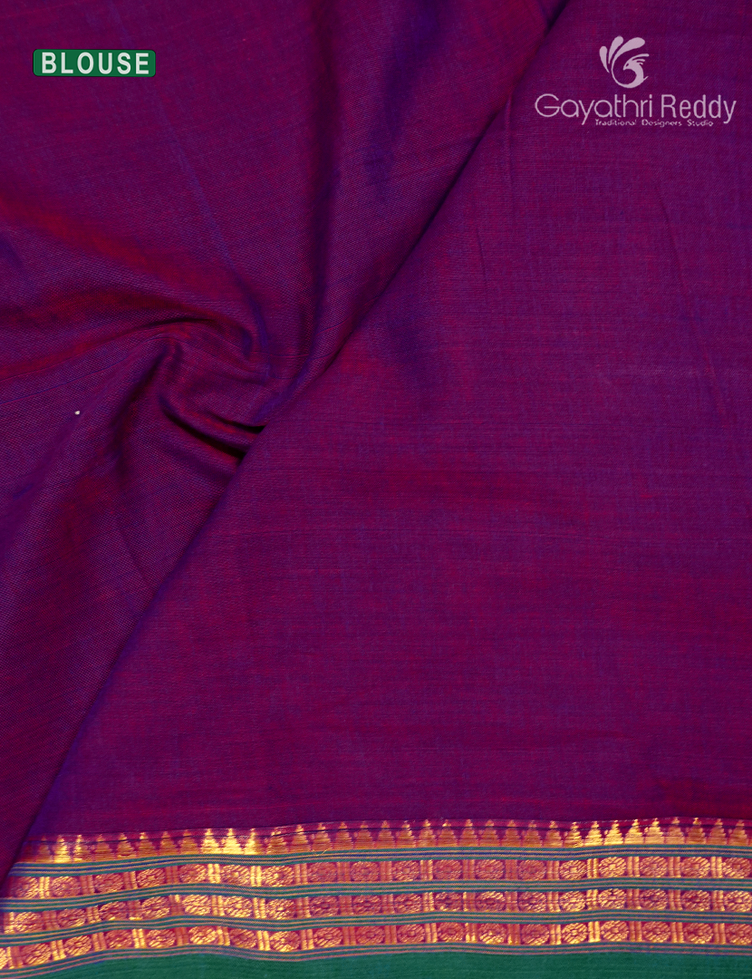 Pure Narayanpet Cotton Saree in Deep Jamun