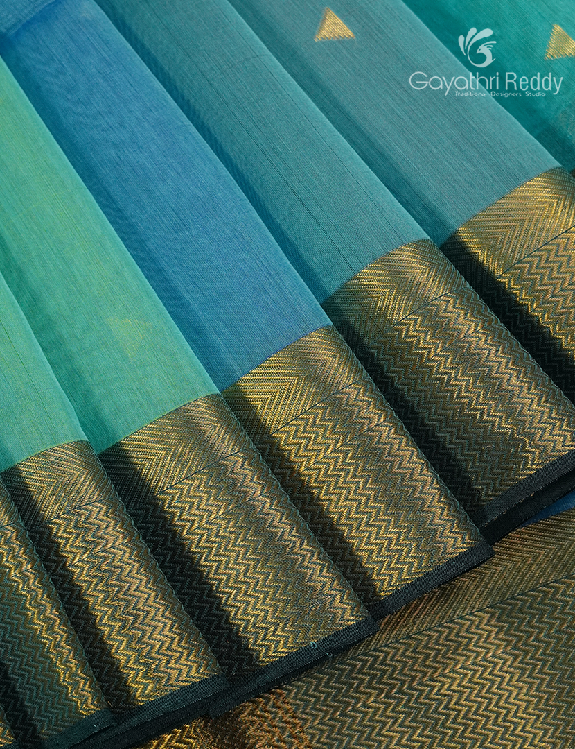 Pure Chanderi Sico Saree in Pastel Sea Green