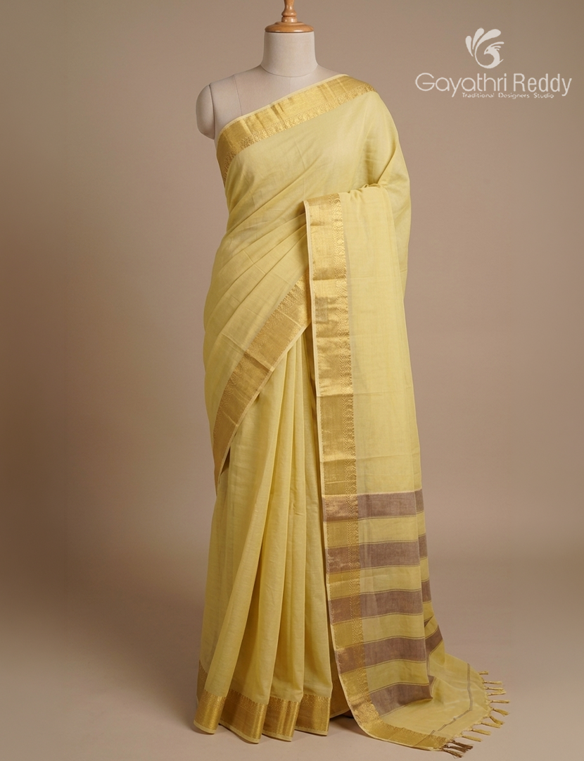 Pure Kanchi Cotton Saree in Light Green