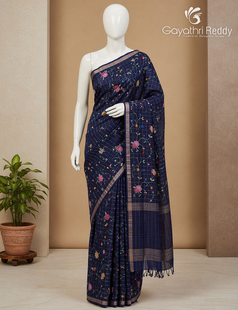 KHADI SILK WORK SAREE-KSW14