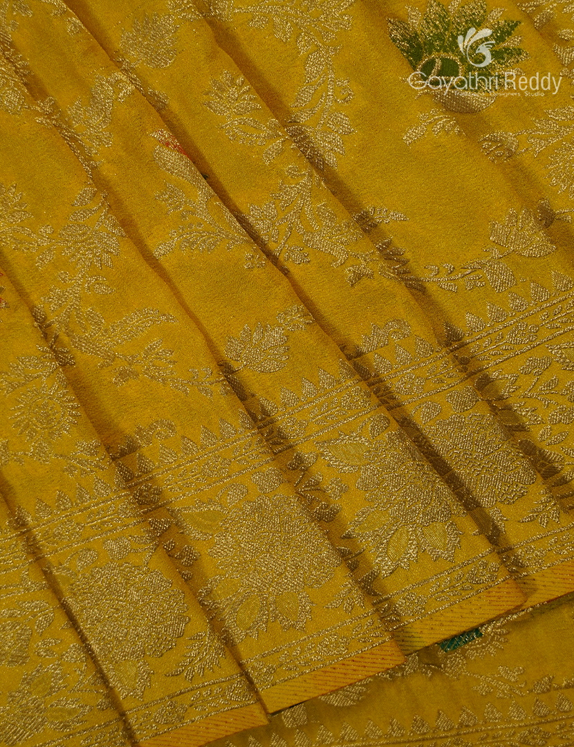 Banaras Georgette Saree in Yellow