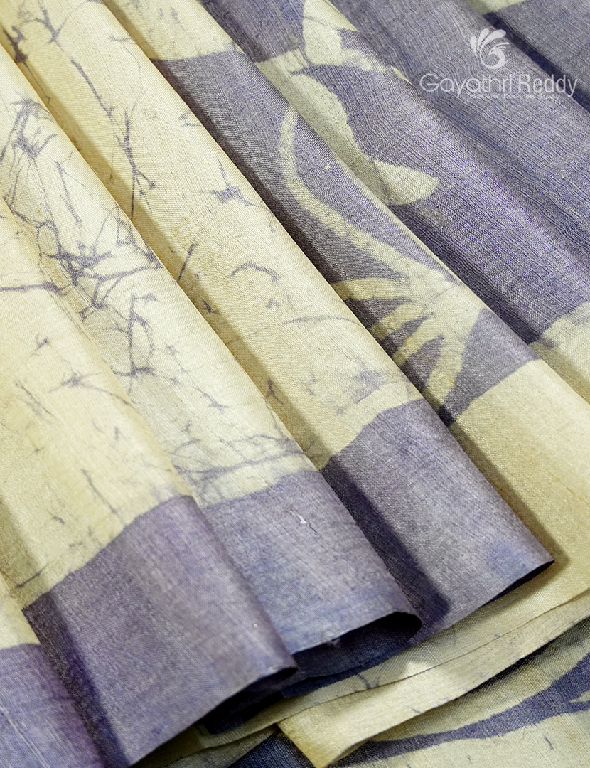 PURE DESI TUSSAR PRINTED SAREE-TS1588