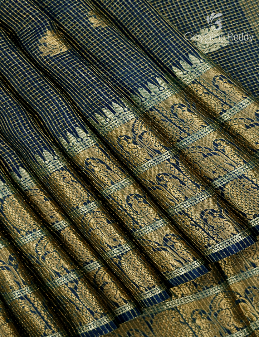 Semi Mysore Crepe Saree in Deep Green