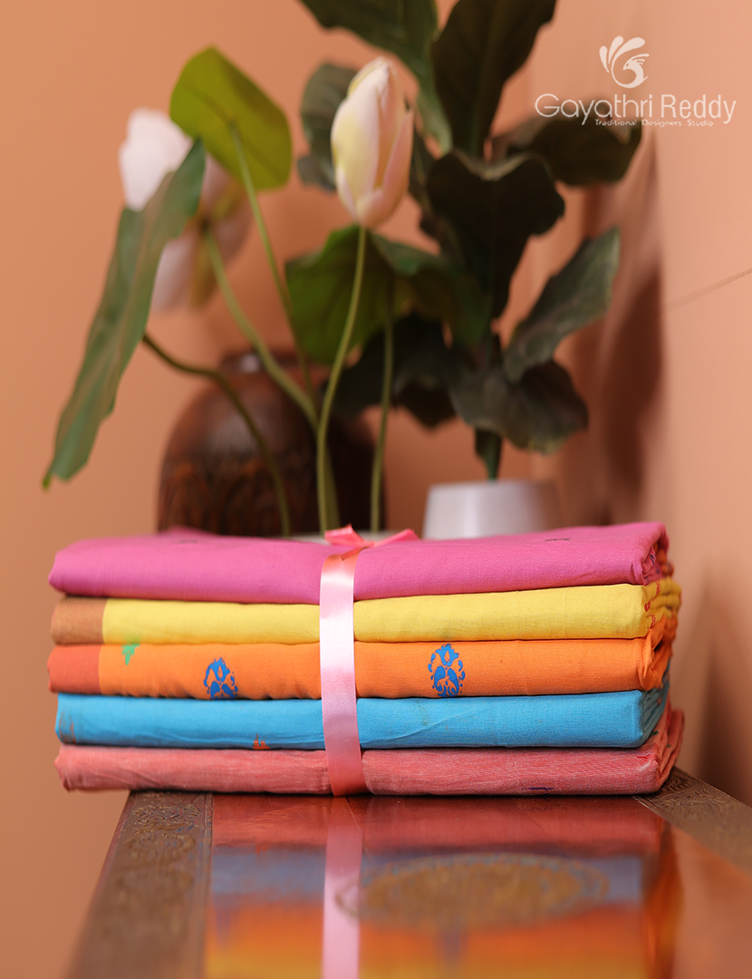 Silk Cotton Sarees Combo ( Set of 5 )