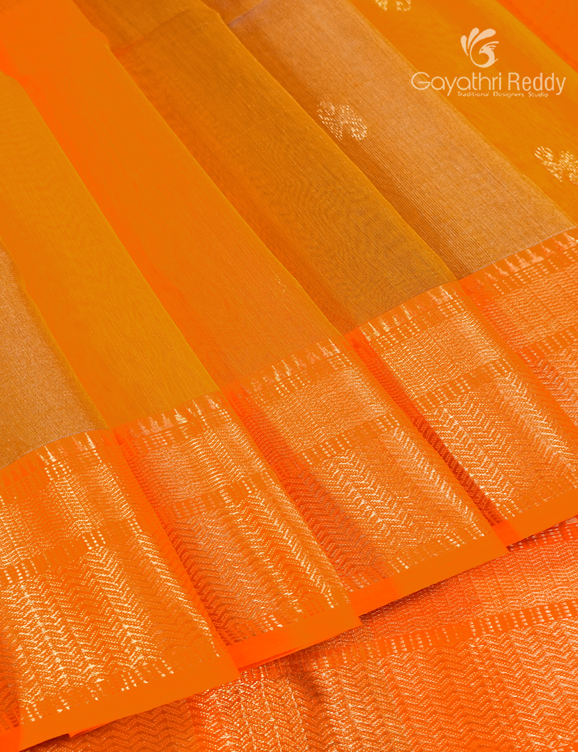 Pure Chanderi Sico Saree in Orange