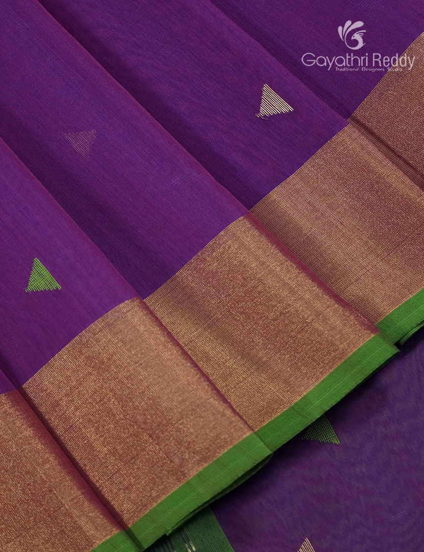 Pure Chanderi Sico Saree in Purple