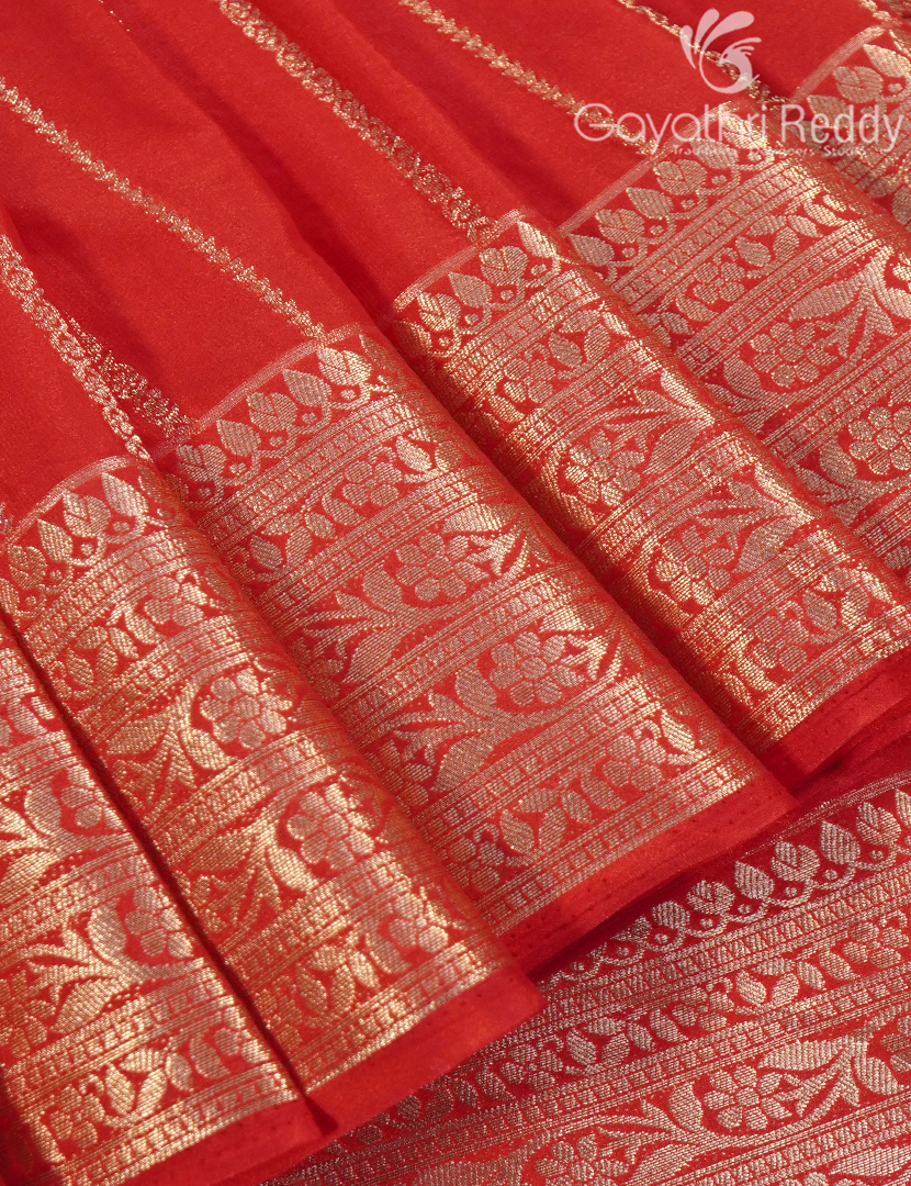 SEMI MYSORE CRAPE SAREE-SMC357