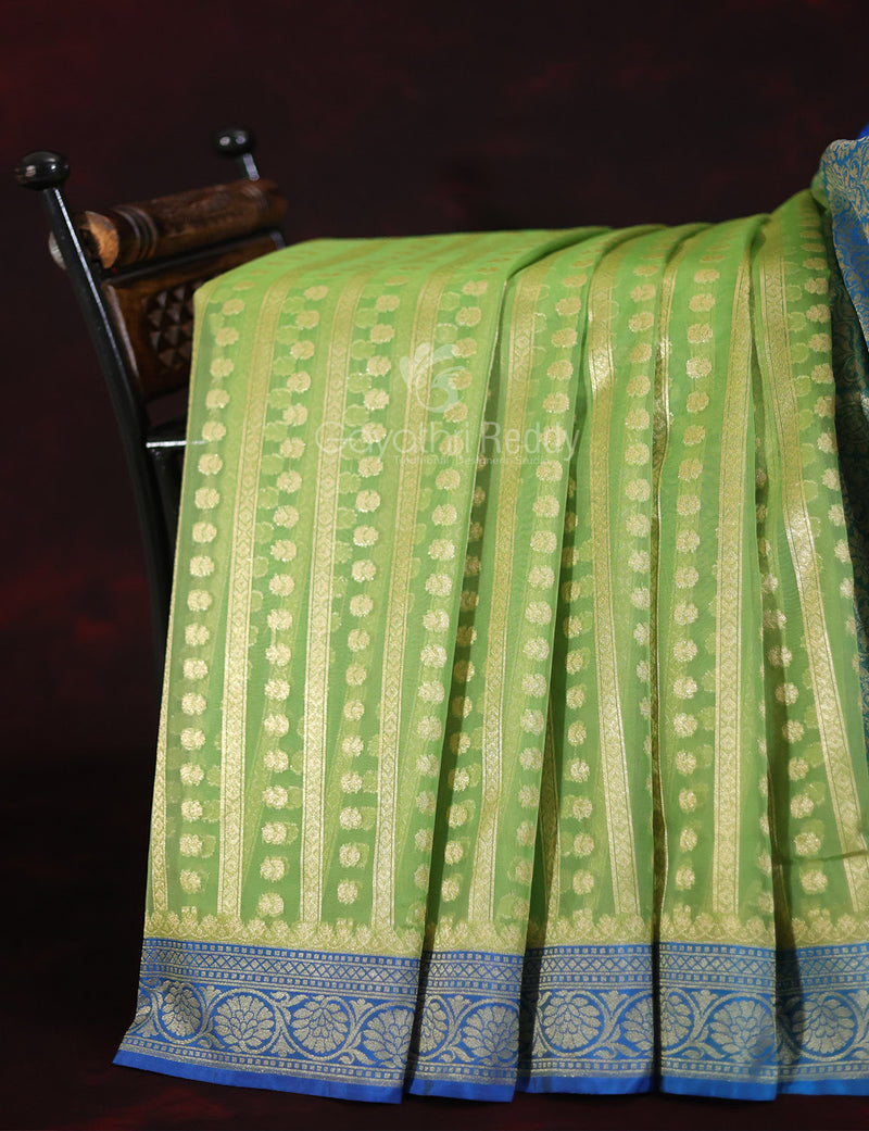 Buy Green Banaras Kora Silk Saree T548961