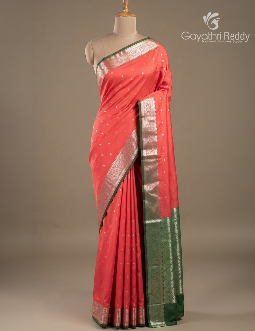 Semi Banaras Katan Silk Saree in Red