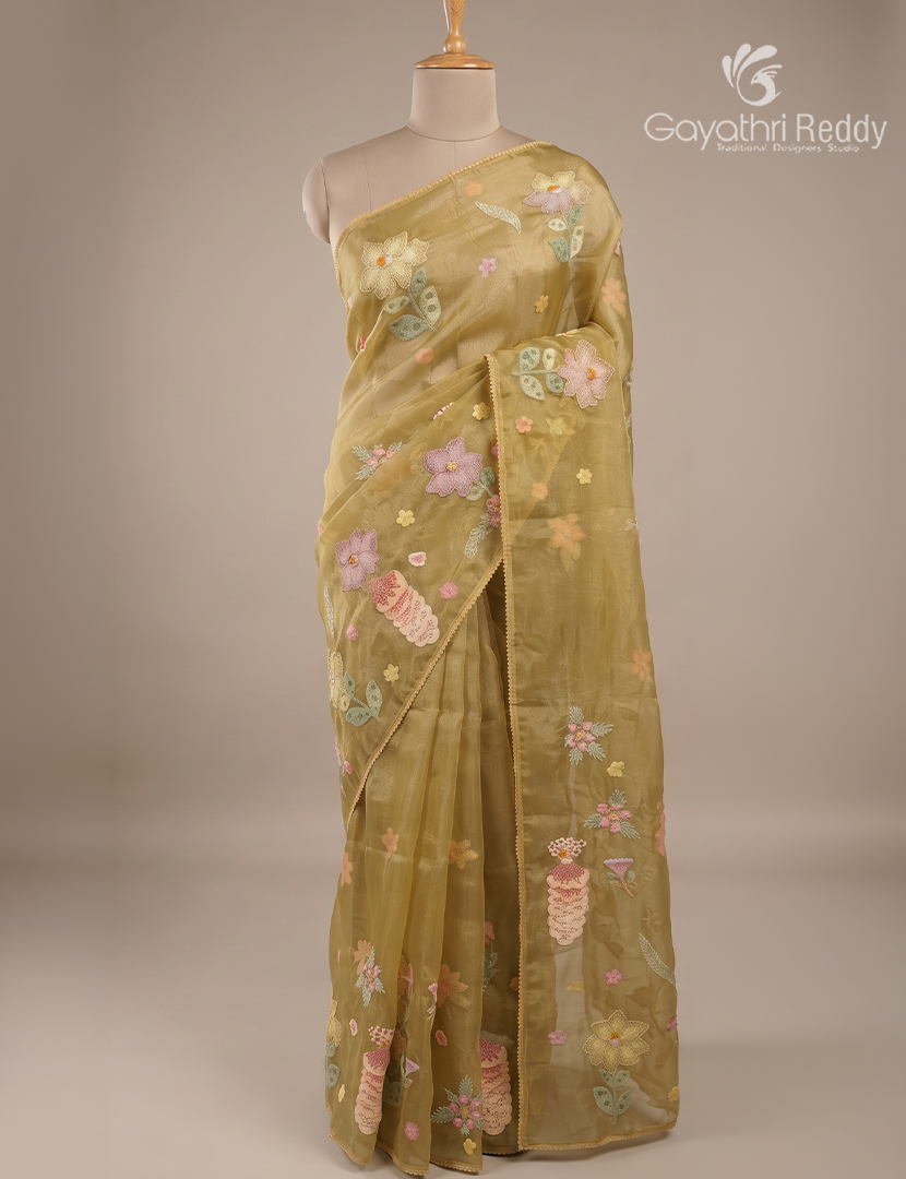 Organza Fancy Saree-FO1076