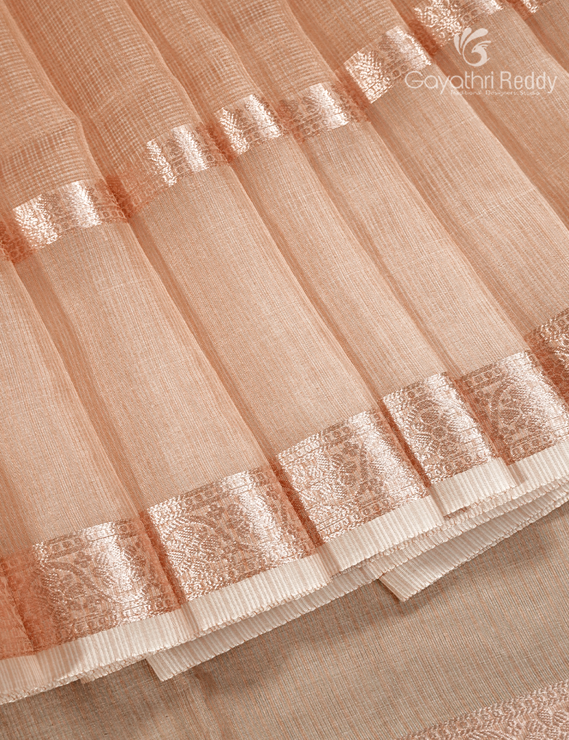 Kota Fancy Saree in Pastel Golden Cream