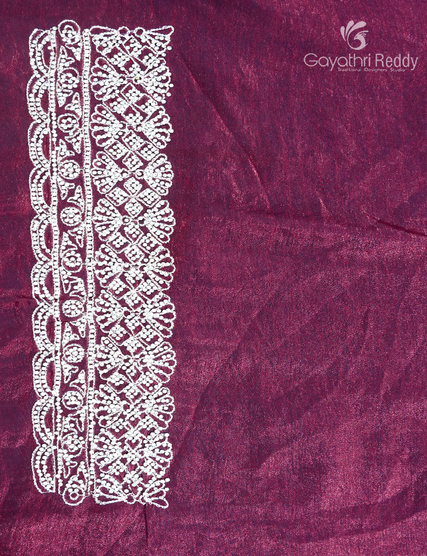 Semi Tissue Fancy Saree in Majenta