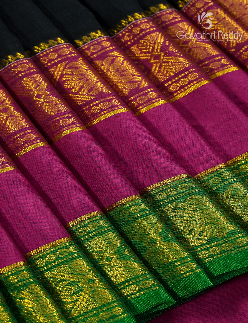 Jamdani Cotton Saree in Black